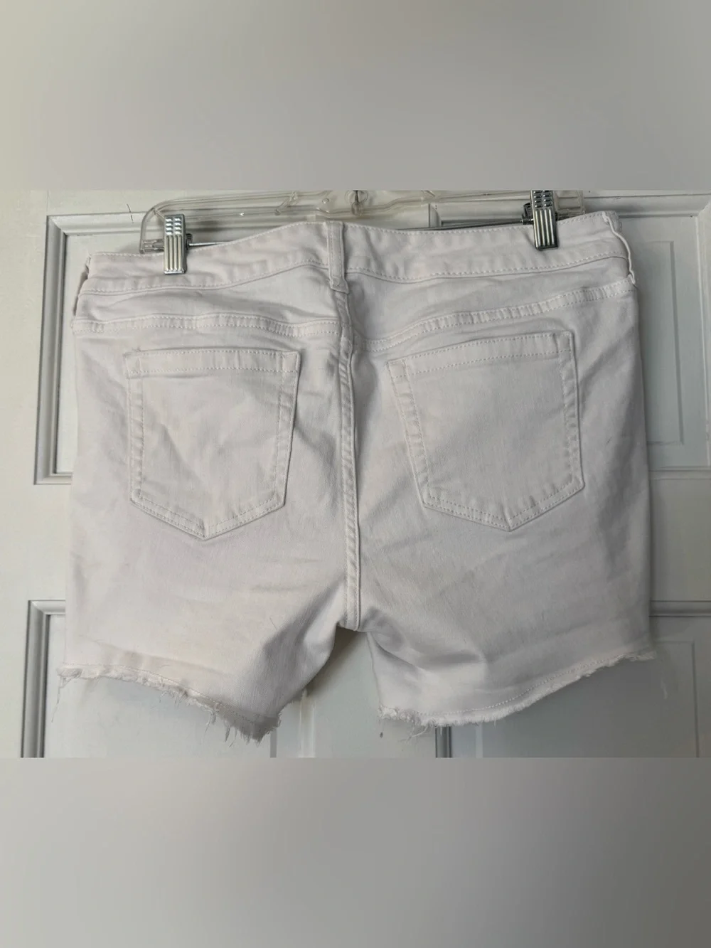 torrid White High-Rise Button-Fly Frayed Denim Shorts